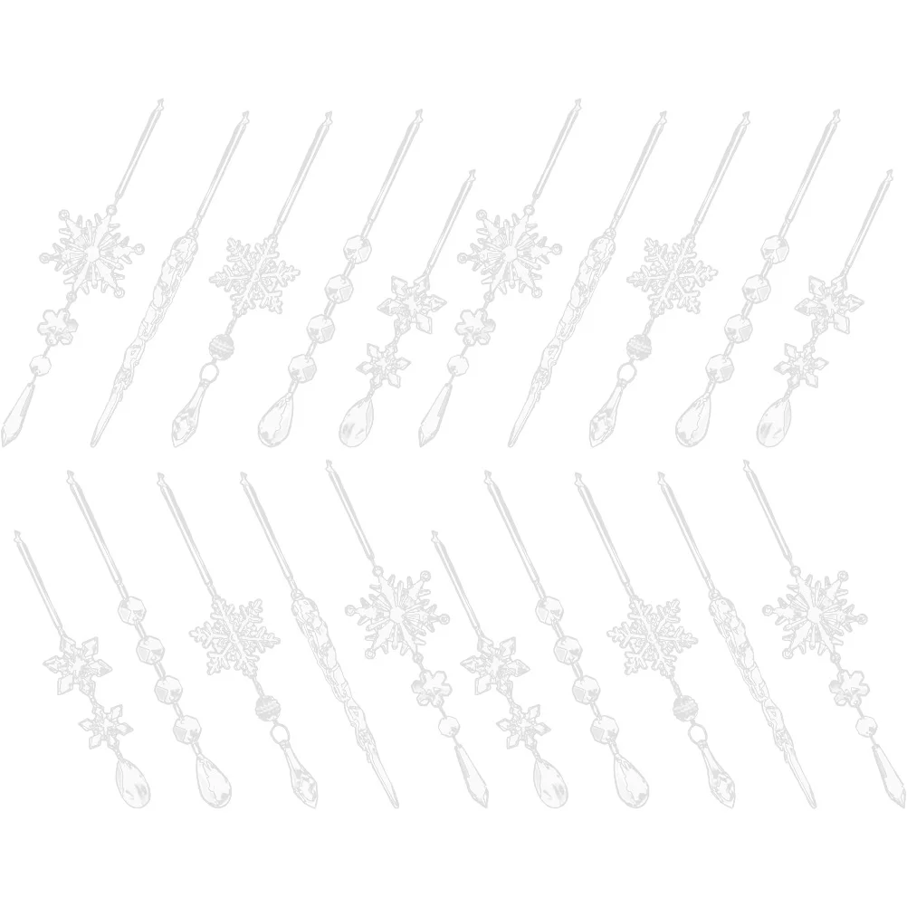 

Acrylic Christmas Snowflake Pendant Fake Icicle Drop Xmas Tree Hanging Ornaments New Year Party Decoration