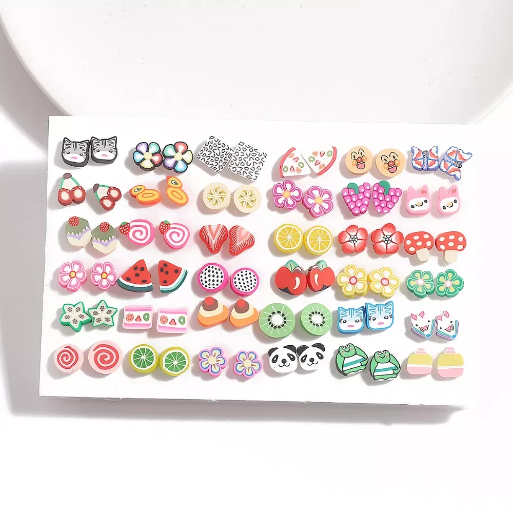 

Style Small Stud Earrings Set For Girls Women Cute Heart Child Earring Fashion Jewelry Gift