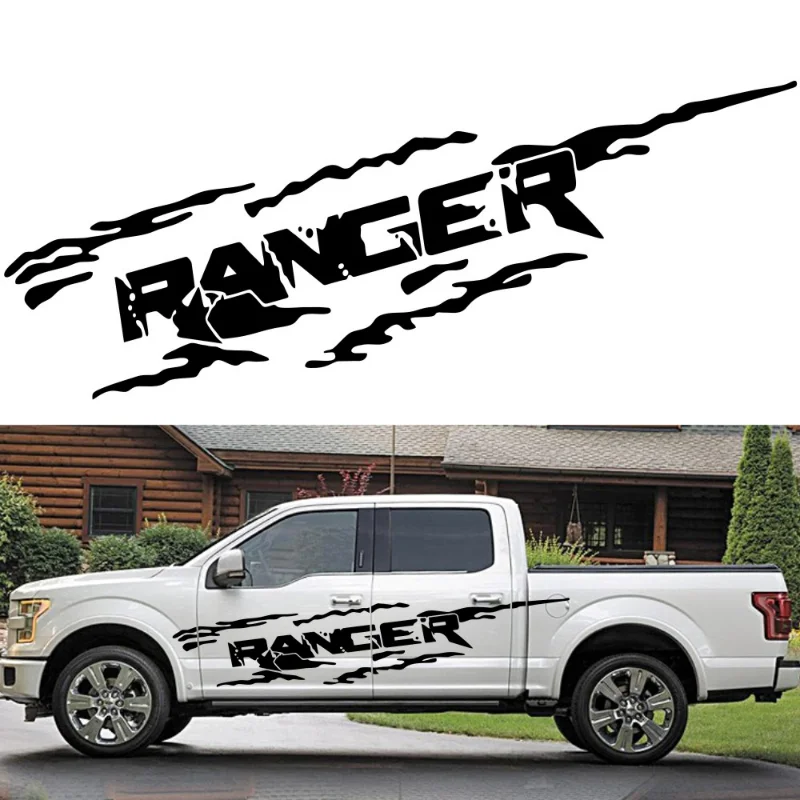 

2PCS For Ford Ranger Raptor Pickup Off Road Decals Car Styling Door Side Stickers Auto Vinyl Graphics Body Decor Car Accessories