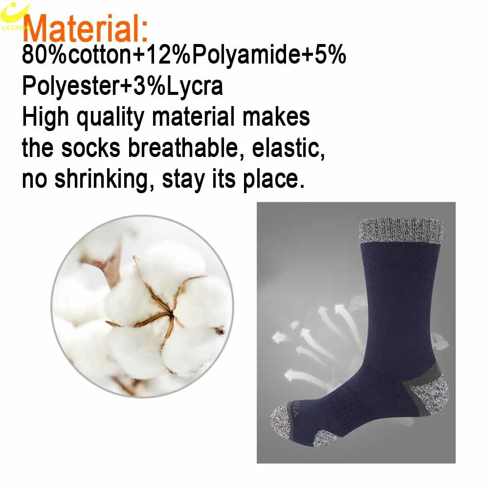 LAZAWG 5Pairs/Set Winter Professional Men's Sports Sock Outdoor Keep Warm Cycling Running Skiing Thermal Spring Crew Socks
