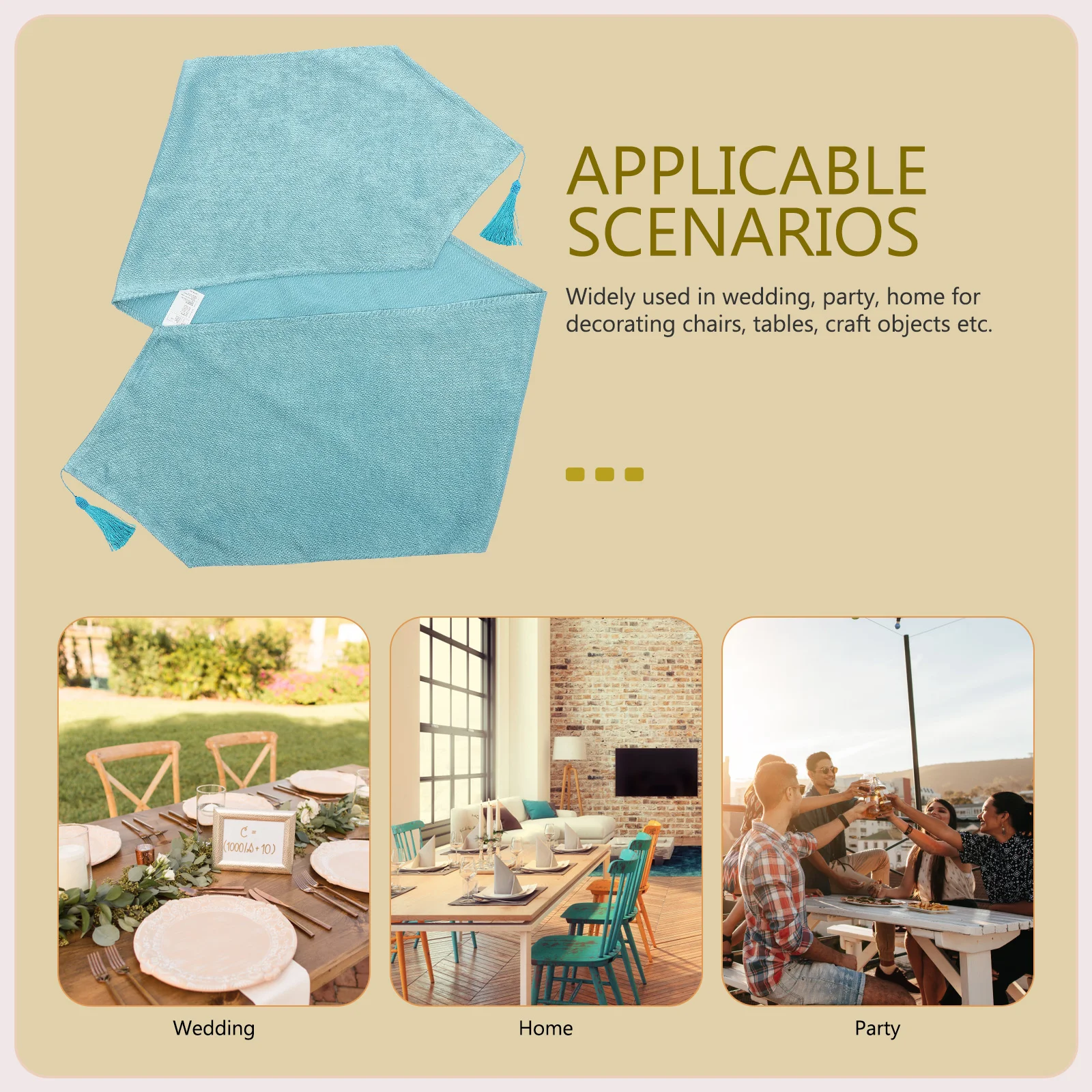 

Artificial Table Runner Wedding Decor Party Tablecloth Simple Tassel Table Decor Polyester Dinner Table Runners Banquet