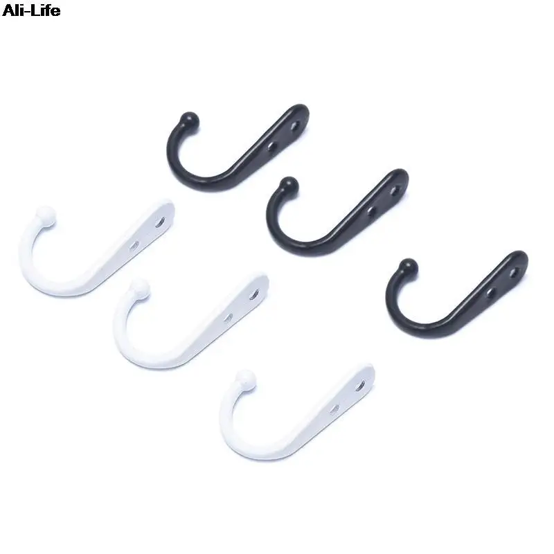 

1pc Double Hole Eye-catching Coat Hooks Vintage Metal Clothes Bathroom Wall Hanger Door Hook For Clothes Hat Bag Hanging 44*30mm