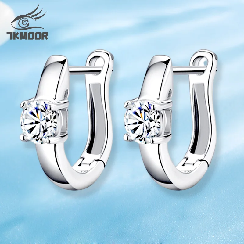 

Silver color Earrings Kiss Zircon U Shape Earrings For Women brincos boucle d'oreille