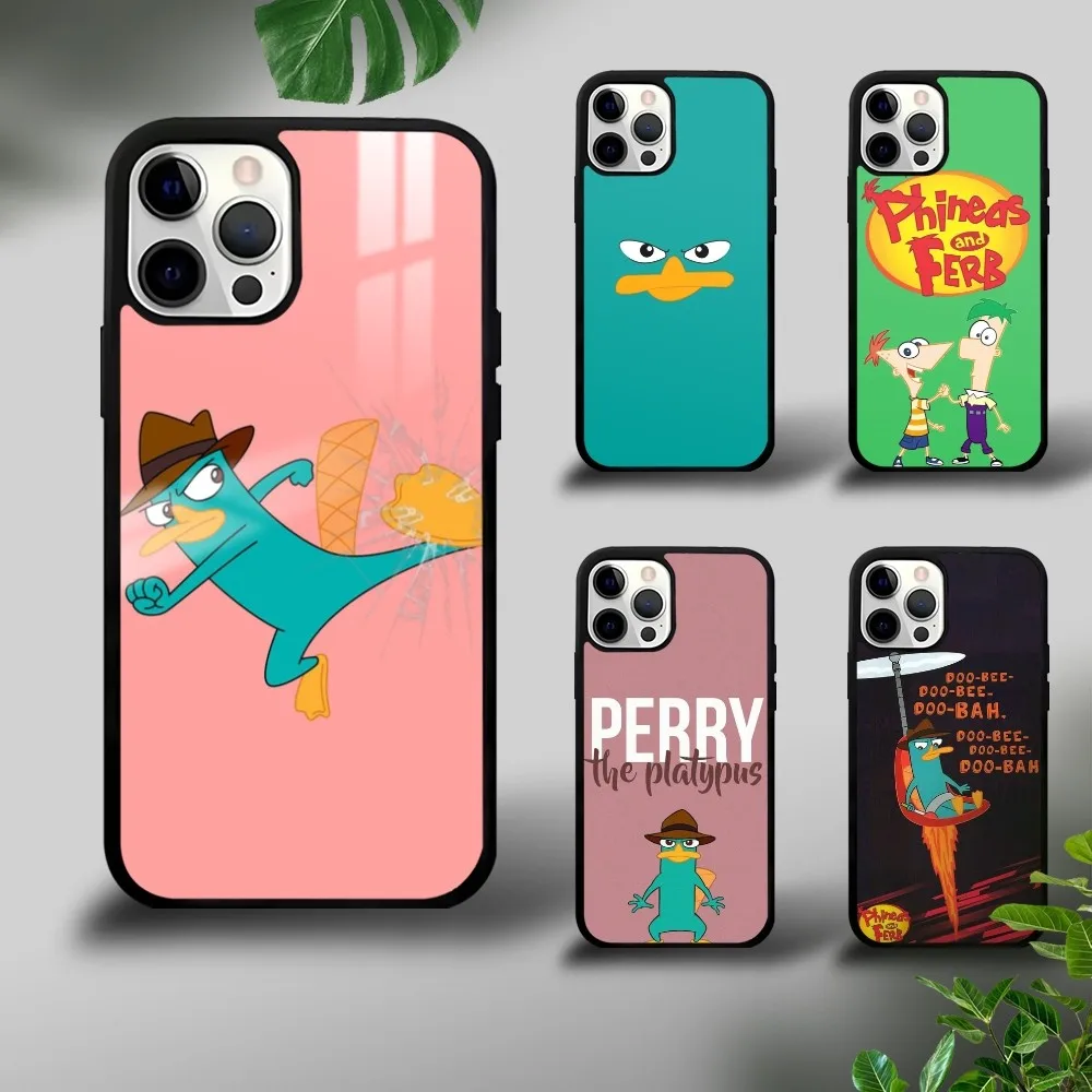 Чехол для телефона с рисунком P-Phineas и F-Ferb iPhone 16 15 14 13 12 11 Pro Xs Max Mini Plus Celulares Hard Funda