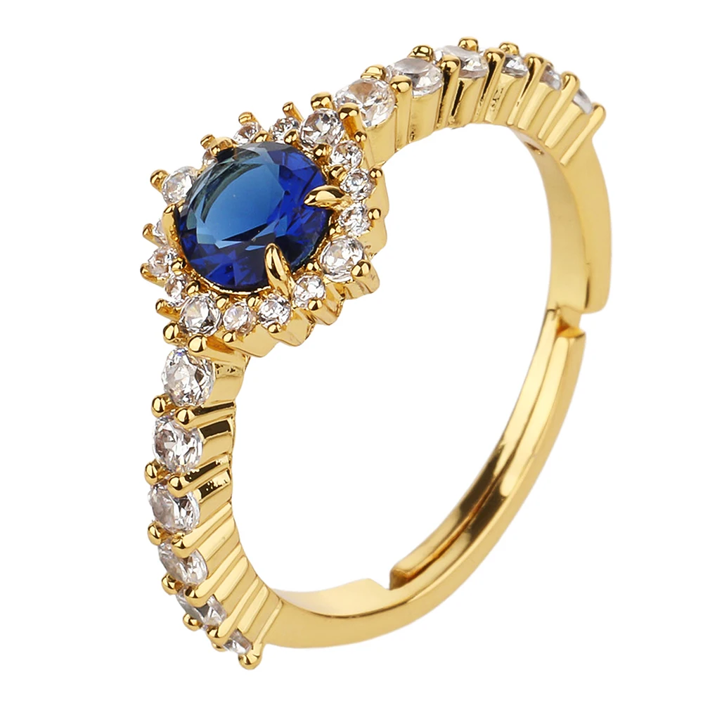 

Micro Pave Cubic Zirconia Open Ring Colorful Zircon Adjustable Fashion Simplicity Rings in Brass Circle CZ Jewels Opening Anillo