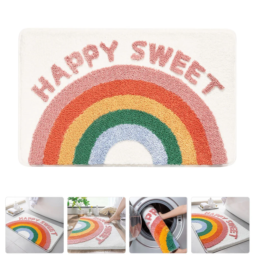 

Bathroom Mat Rugs Rug Bath Floor Non Mats Carpet Shower Rainbow Doornonslip Entrance Microfiber Washable Home Skid Anti