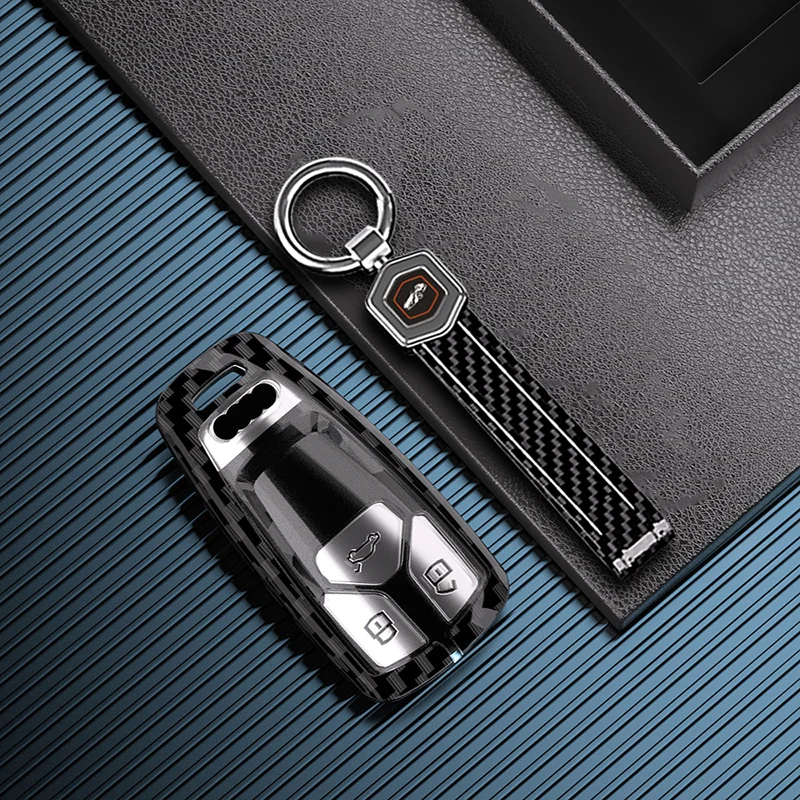 Новый чехол для автомобильного ключа из углеродного волокна Audi A4 B9 A5 A6 8S 8W Q5 Q7 4M S4 S5