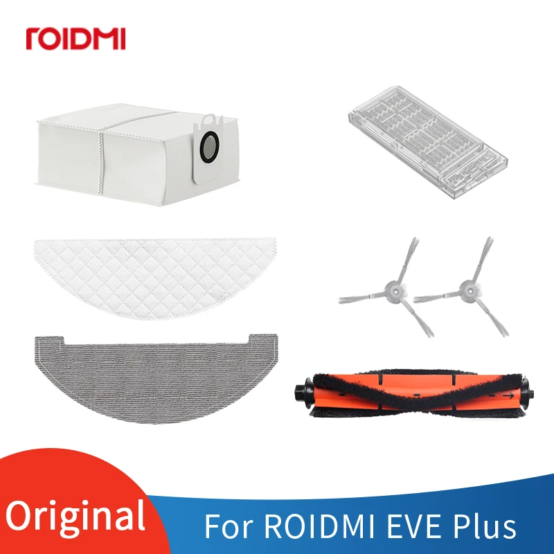 

Original ROIDMI EVE Plus vacuum cleaner parts dust bag, cleaning cloth, roller brush, side brush, filter accessories