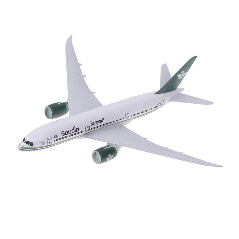 16 см масштаб 1:400 металлическая копия самолета Saudi Airlines B787 желто-зеленый самолет