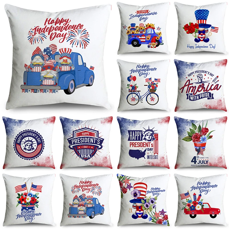 

NIGHTWISH Simple Style Independence Day Pillowcase Gifts Love Letters Design Cushion Cover 40/45/50cm