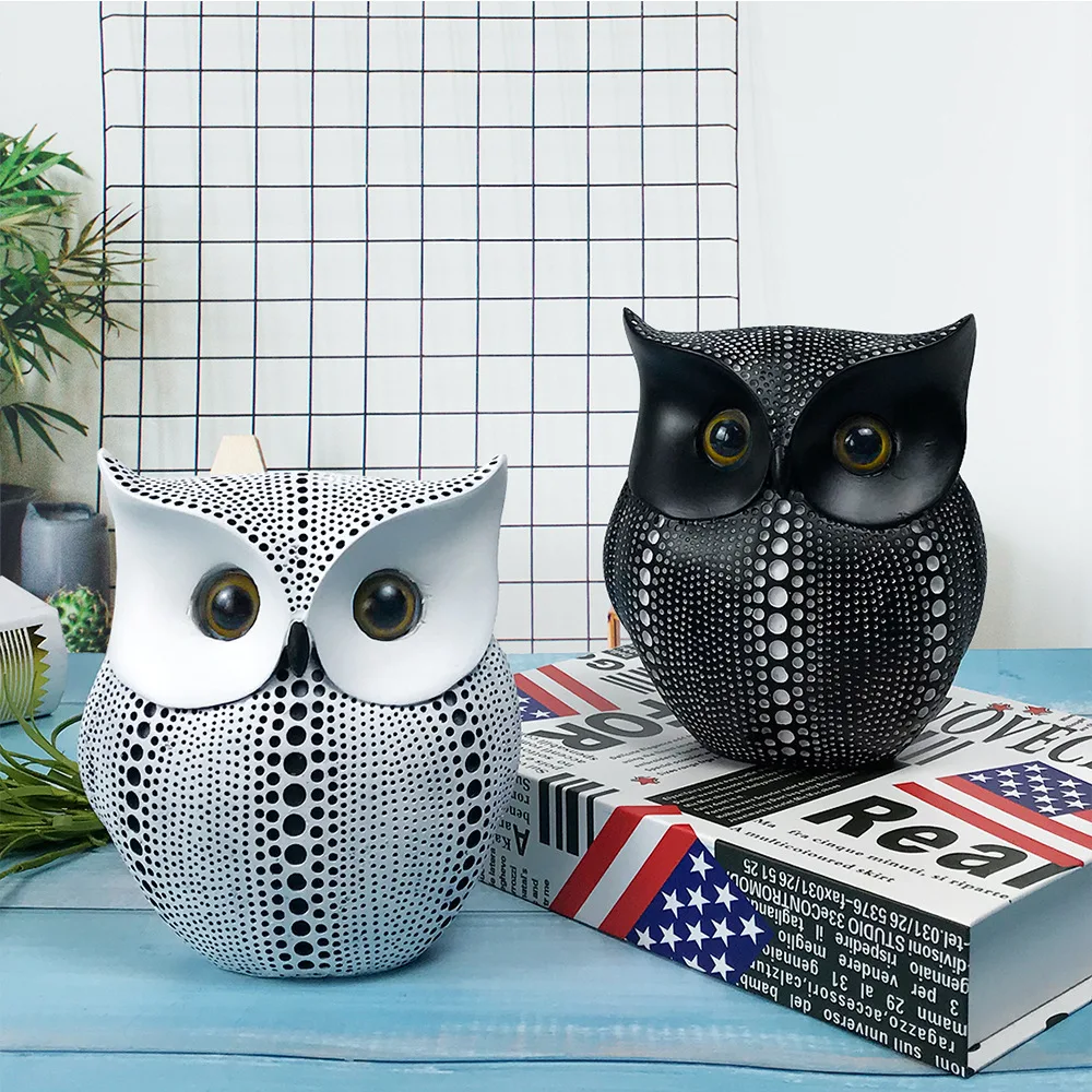 SIYU Nordic Style Creative Owl Resin Crafts Decoration Living Room Wine Cabinet TV Cabinet Soft Gift Decoration