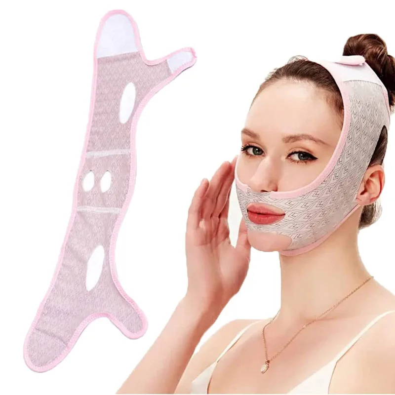 Эластичная скульптурная маска для сна многоразовая V-образная линия подбородка бандаж для похудения женский уход за кожей лица шейпер ремешок для массажа красоты