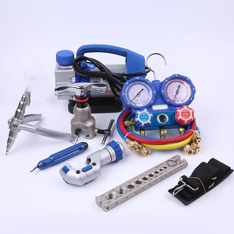 

Быстрое устройство для установки и обслуживания систем кондиционирования воздуха, вакуумный насос, раскладной манометр, набор инструментов для охлаждения