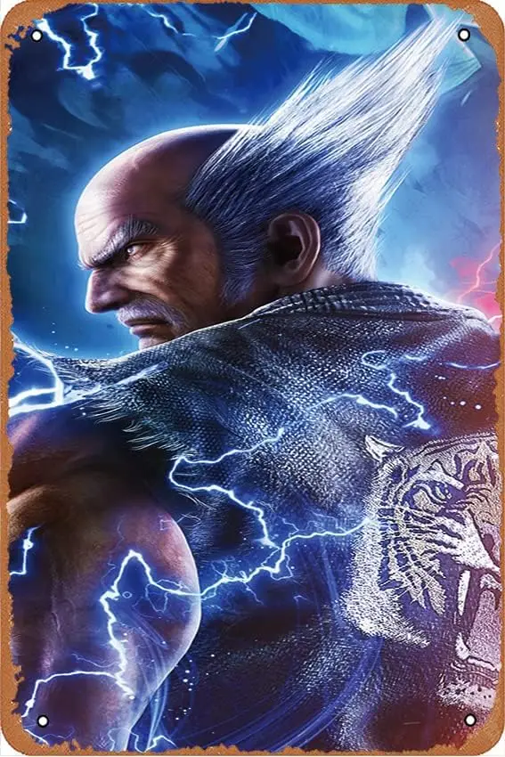 Tekken Vdeo Gme Hehch Mshm 7 Vntge Плакат Ctom Metl Sgns 8x12 Декор Chc rt Wll Decort Home Yrd Br Hotel Cfe Pub