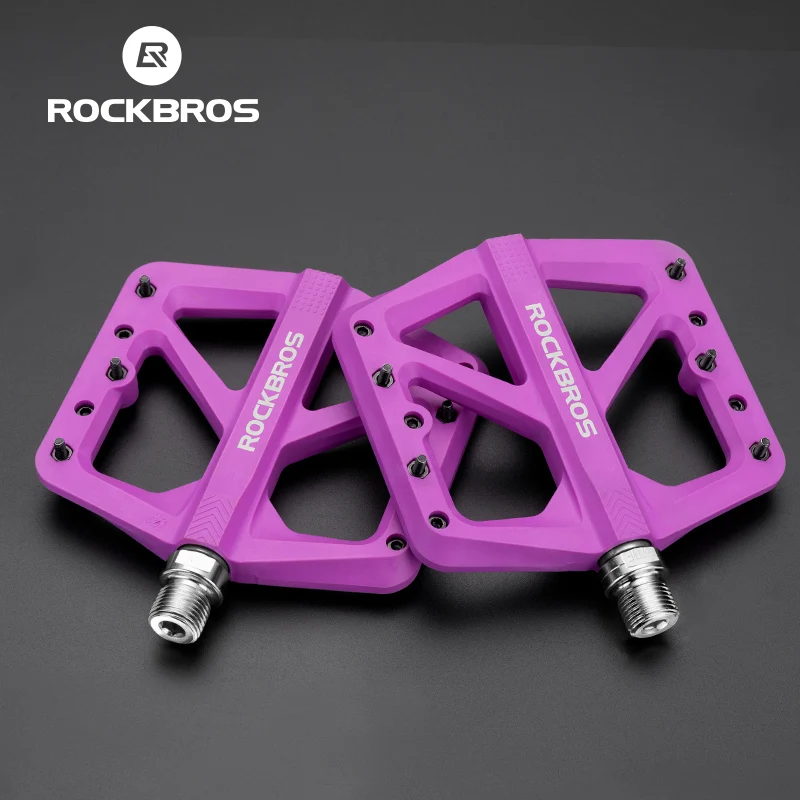 

ROCKBROS Red-dot Mountain Bike DU Bearing Lock Pedal Nylon Pedals Aluminum Alloy Widen Area Ultralight Cycling Accessories