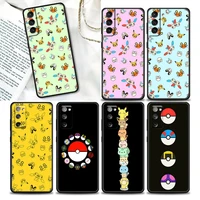phone case for samsung galaxy s22 s21 s20 fe 5g s7 s8 s9 s10e plus ultra soft silicone case cover bandai pokemon pikachu family