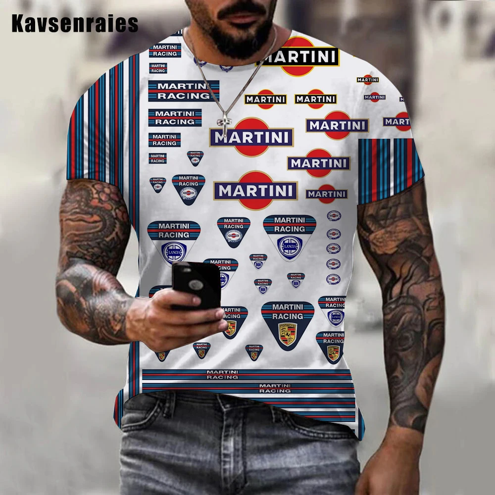 

3D Martini Racing Printed T-shirt Women Men 2022 Summer Fashion Tee Tops Breathable Comfortable Short Sleeve T-shirt