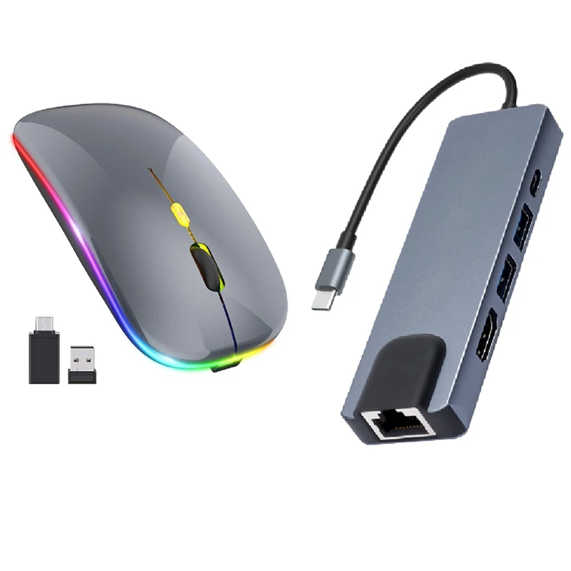 

Оптическая офисная мышь для мобильного телефона, с USB-приемником типа C, 1 шт., USB-концентратор HDMI 4K