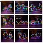 Ночник с радужной звездой, неоновые вывески, светсветильник с питанием от батарейки AA, с изображением фламинго, единорога, для свадьбы, бара, магазина, окна, комнаты, домашнего декора, настольная лампа