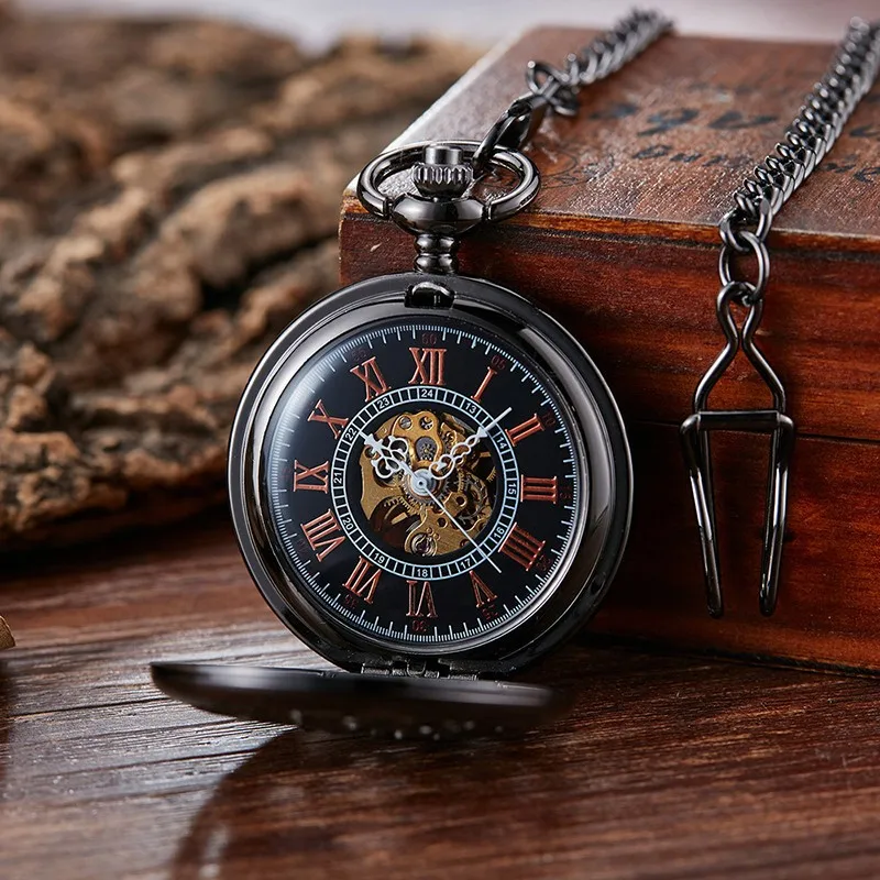 Chinoiserie Double Cranes Playing With Pearls Pattern Hollowed Out Relief Dragon Type Manual Mechanical Large Pocket Watch Clock
