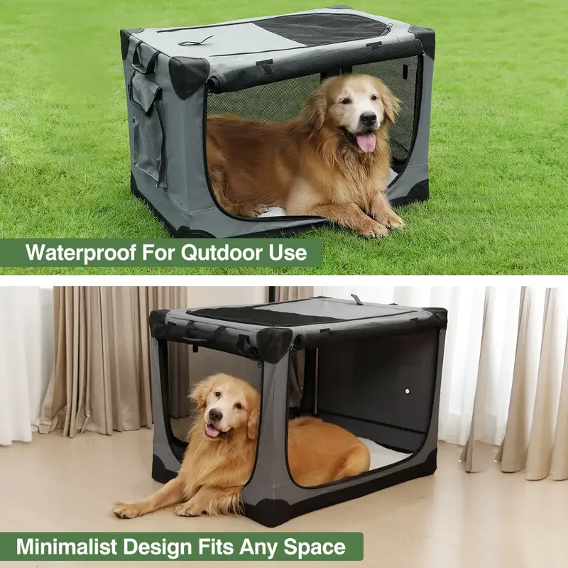 Прочный складной Собачий Ящик 35 дюймов портативный дорожный ящик для собак с