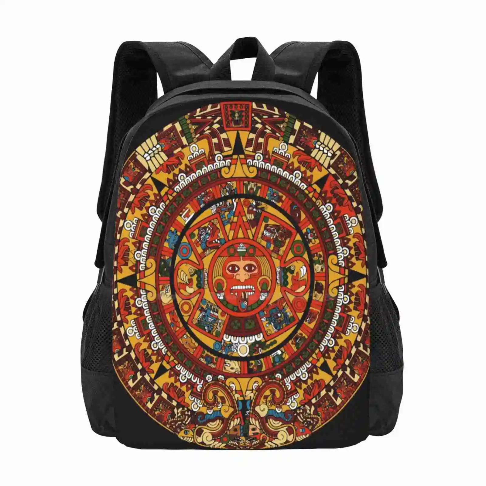 

Aztec Calendar Teen College Student Backpack Pattern Design Bags Aztec Mexican