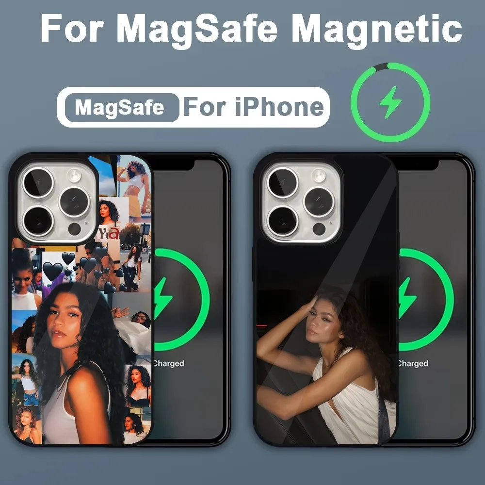 Z-Zendaya Phone Case For iPhone 16 15 14 13 12 11 Plus Pro Max Mini Magsafe Magnetic Wireless Charging