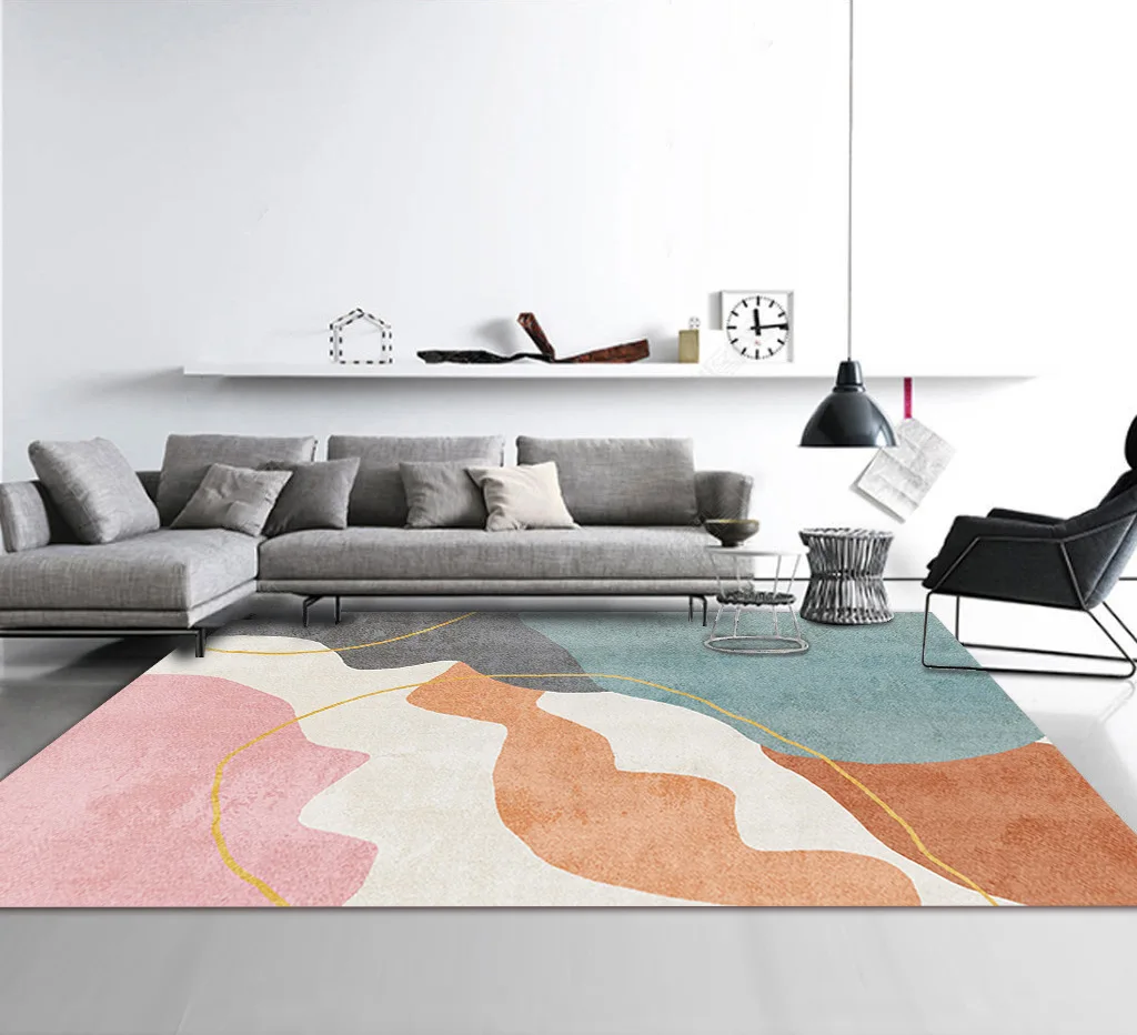 nordic light luxury living room carpet geometric abstract rug non slip and dirt resistant entrance mat modern home bedroom rugs free global shipping