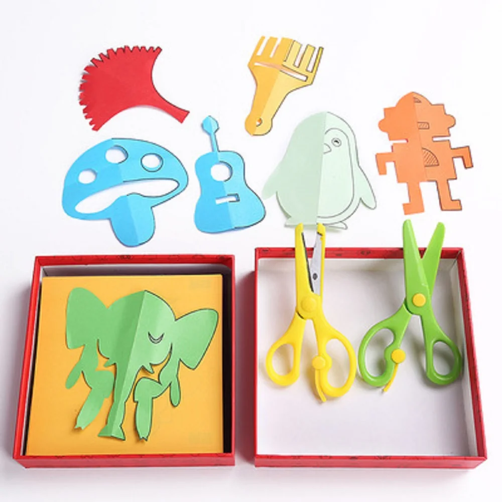 

96pcs/set Cartoon Colorful Paper Folding Cutting Handcraft Origami DIY Toy for Children Kindergarten Early Education Craft Toys
