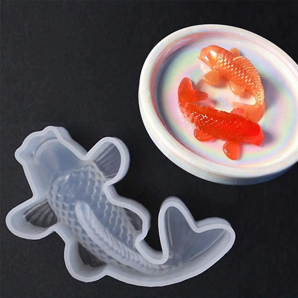 

Hot！Handmade Anti-deformed Eco-friendly Silicone Mold DIY Faux Crystal Epoxy Carp Mould Handicrafts Tool