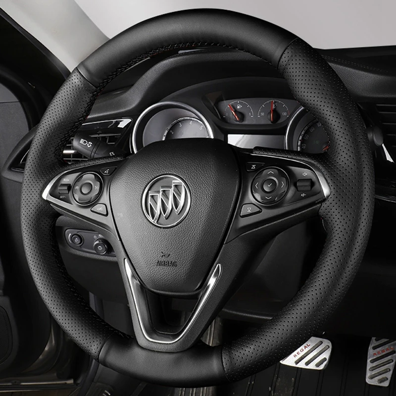 

Оплетка на руль автомобиля из натуральной кожи, 100%, подходит для Buick Envision 2014, 2015, 2016, 2017
