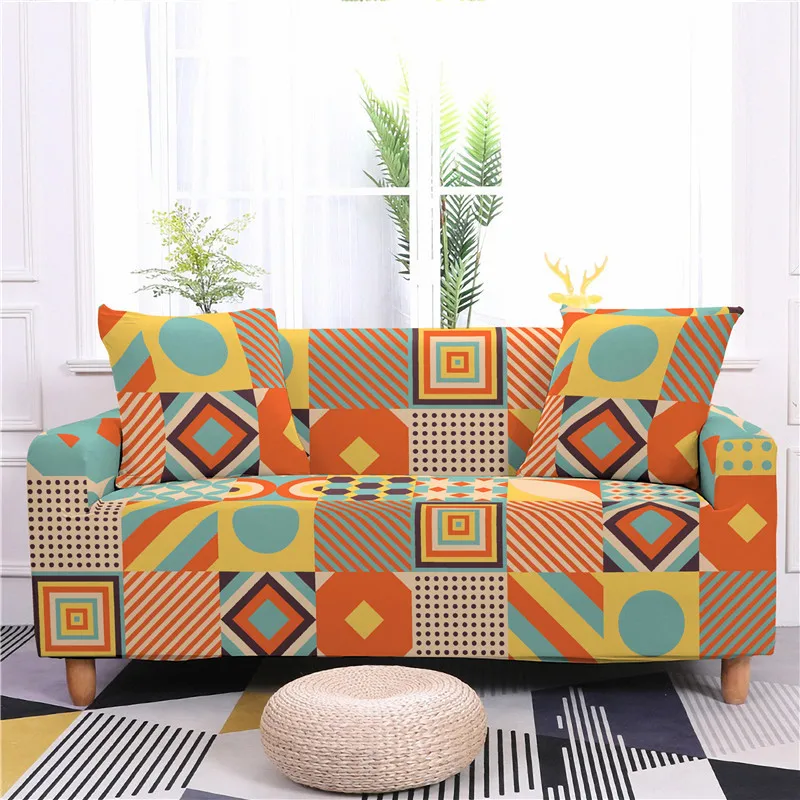 

Geometric Abstraction Print Sofa Cover Elastic Spandex Sofa Covers for Living Room Sectional Sofa Home Cushion Cover Slipcover
