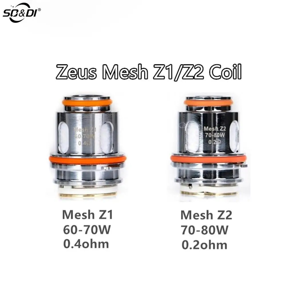 

5pcs Replacement Zeus Mesh Z1 KA1 Coil 0.4ohm/Mesh Z2 0.2ohm Coil Head For Zeus Sub Ohm Fit Aegis Legend