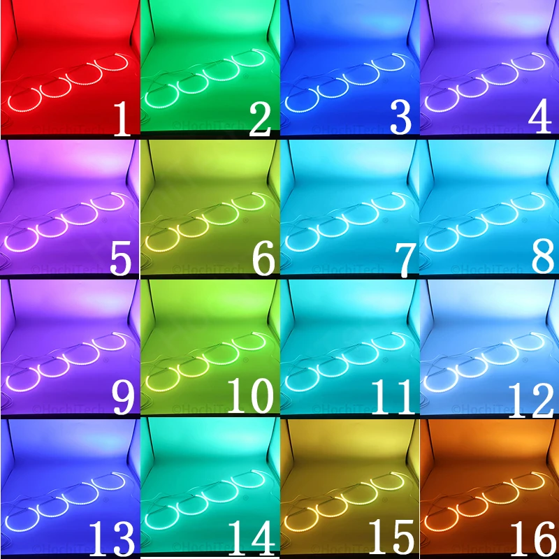 Новейшие разноцветные светодиодные фары RGB Angel Eyes Halo Ring Eye DRL RF с дистанционным