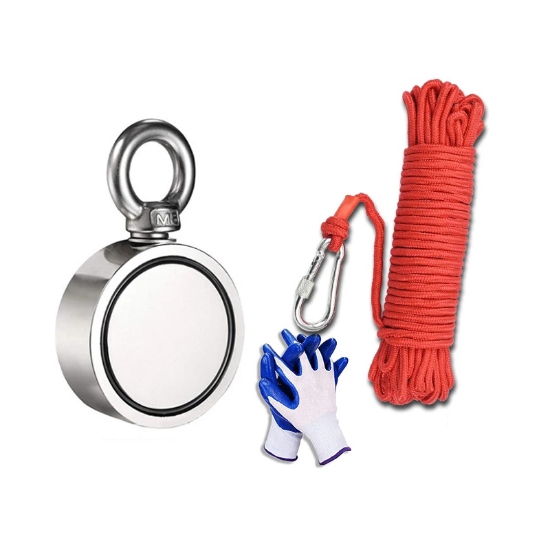 

D48 Fishing Magnet Super Strong Double Side Neodymium Magnet Pot D48 mm Salvage Magnets Heavy Duty Magnetic Hook Magnet Searcher