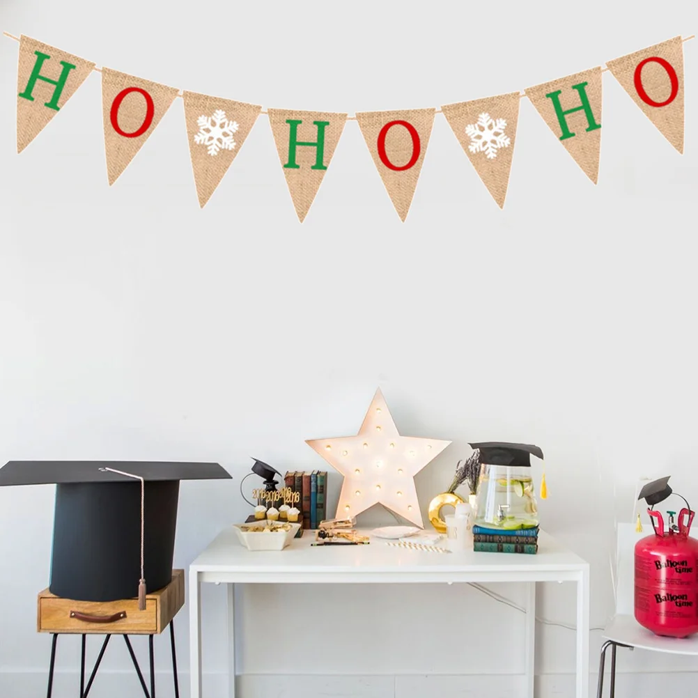 

1pc Christmas Banners Lines Fabric Christmas Colored Christmas Flag for Home