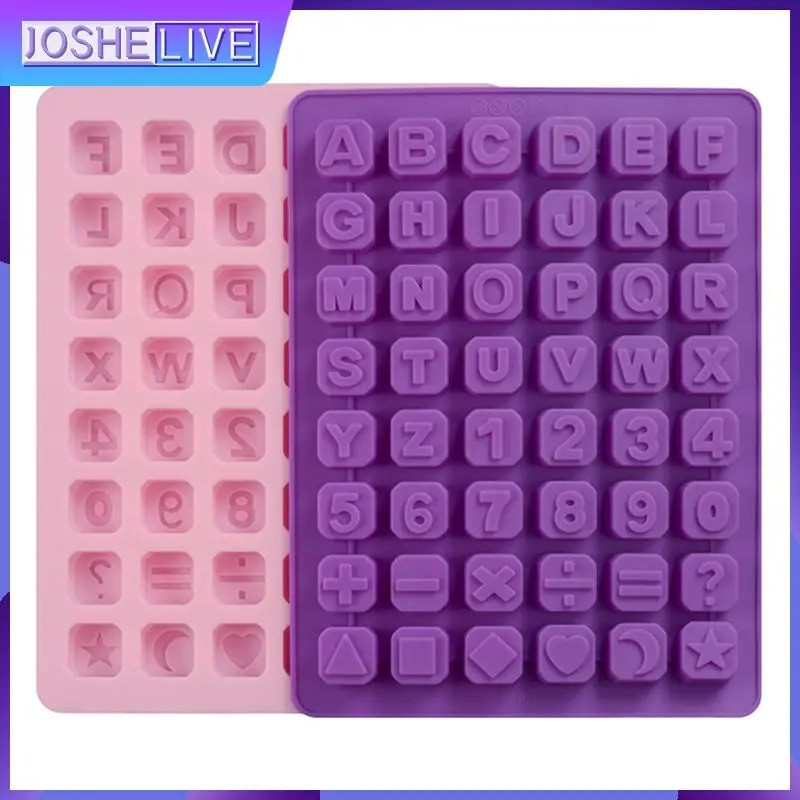

Non-stick Silicone Chocolate Molds 48 Letters Numbers Symbols Jelly Ice Molds Cake Mould Bakeware Baking Tools Color Random GHMY