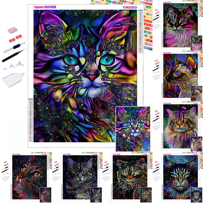 

Алмазная 5D картина YIMEIDO с изображением животных, кошки, Набор для вышивки крестиком, полная вышивка, Алмазная мозаика, искусство, картина из искусственных страз, распродажа