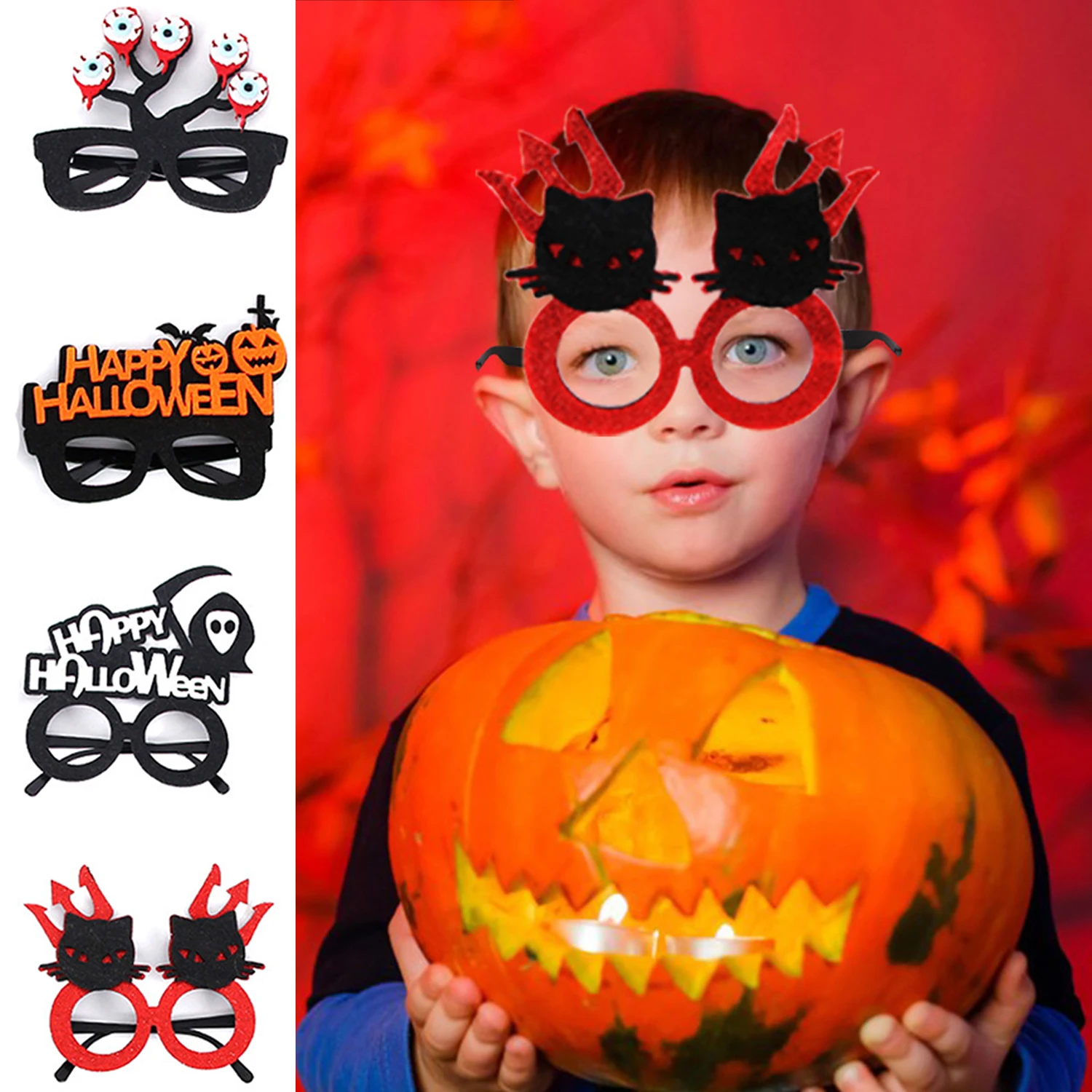 

Pumpkin Funny Halloween Glasses Photo Booth Props Sunglasses Birthday Decoration Cosplay Funny Glasses Adults Kids Christmas