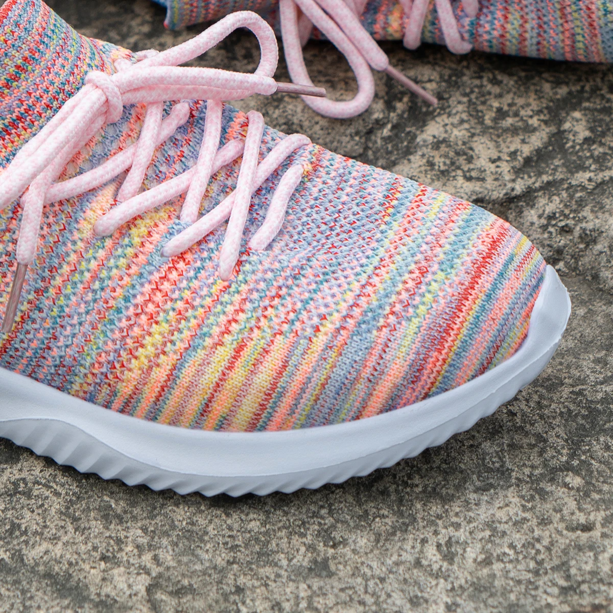 Dazzling Color Sneakers Shoes Fashion Lace Up Platform Women's Shoes Plus Size Flat Mesh Sports Shoes Woman Vulcanize Shoes