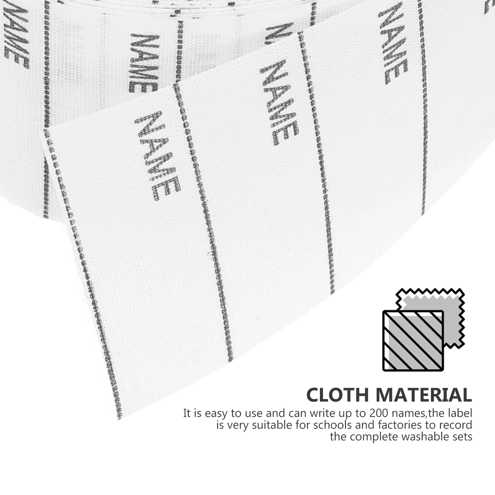 

200pcs Custom Labels White Washable Iron On Name Labels Garment Fabric Tags with Pen