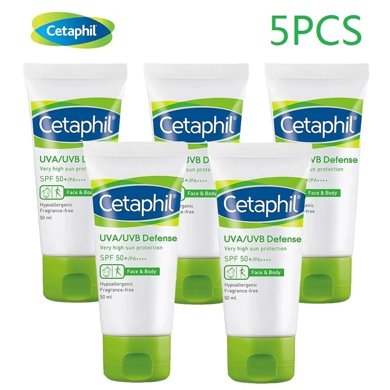 

5 шт. Cetaphil солнцезащитный UVA/UVB защита от очень высоких лучей солнца SPF 50 +/PA ++++ солнцезащитный крем для лица и тела 50 мл