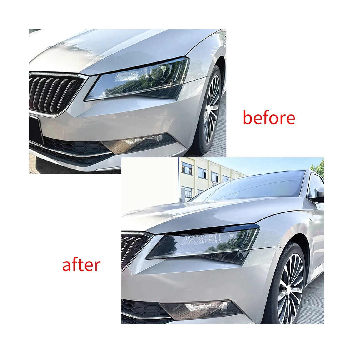 Яркие черные передние фары для Skoda Superb B8 2016-2018