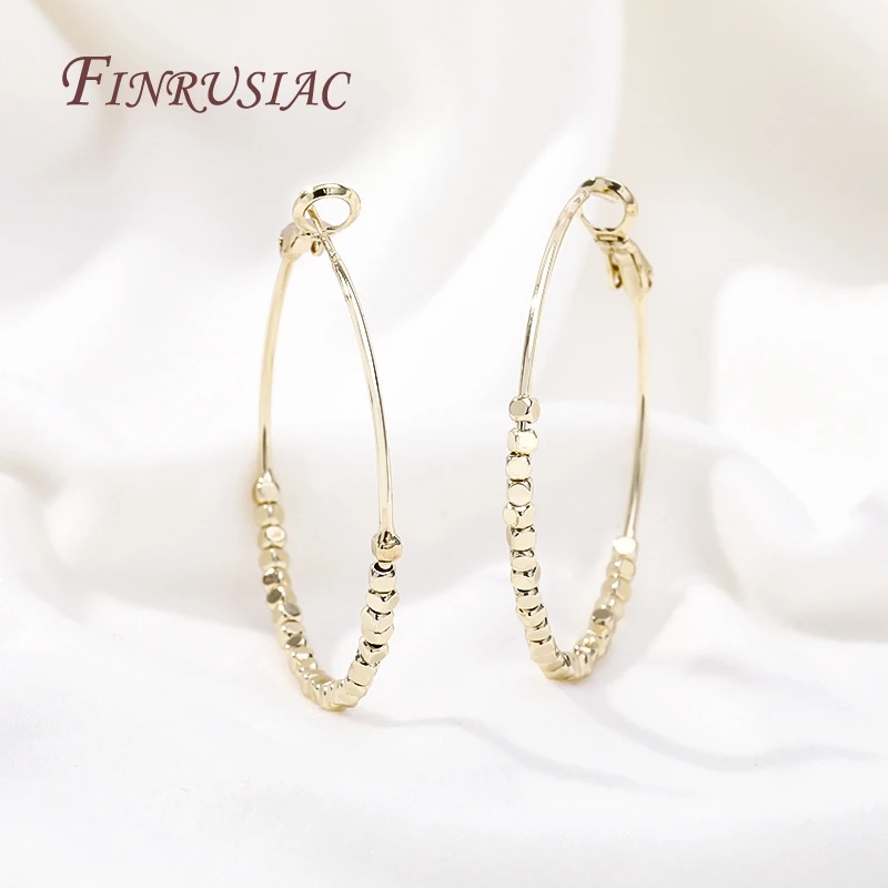 серьги золотые Серьги-кольца квадратные с бусинами женские винтажные