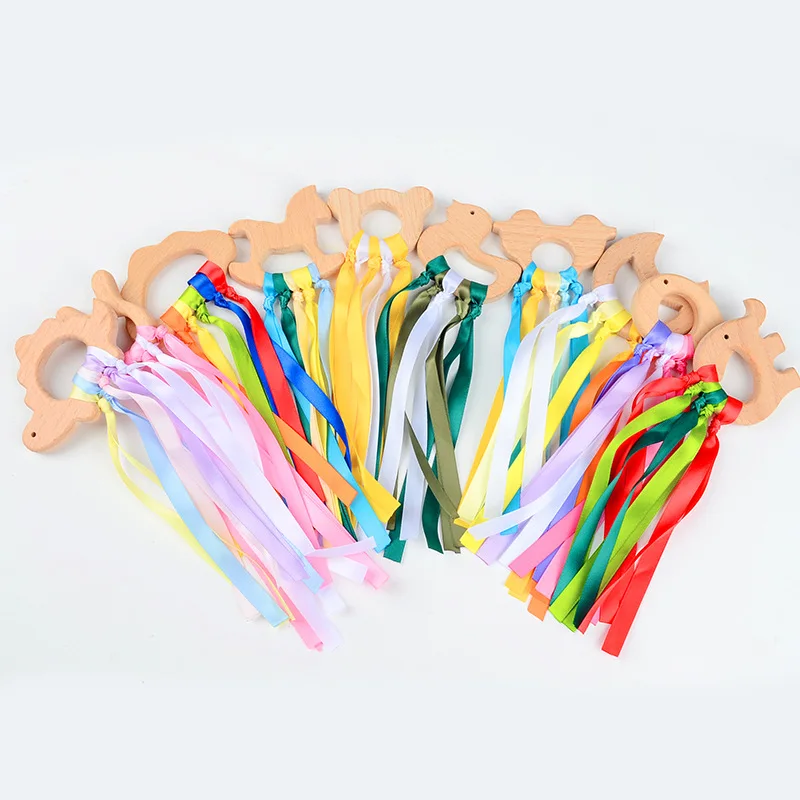 

Montessori Style Sensory Toy BPA-free Non-toxic Baby Ribbon Ring Newborns Upwards Develop Colour Recognition Sensory Toy Gifts