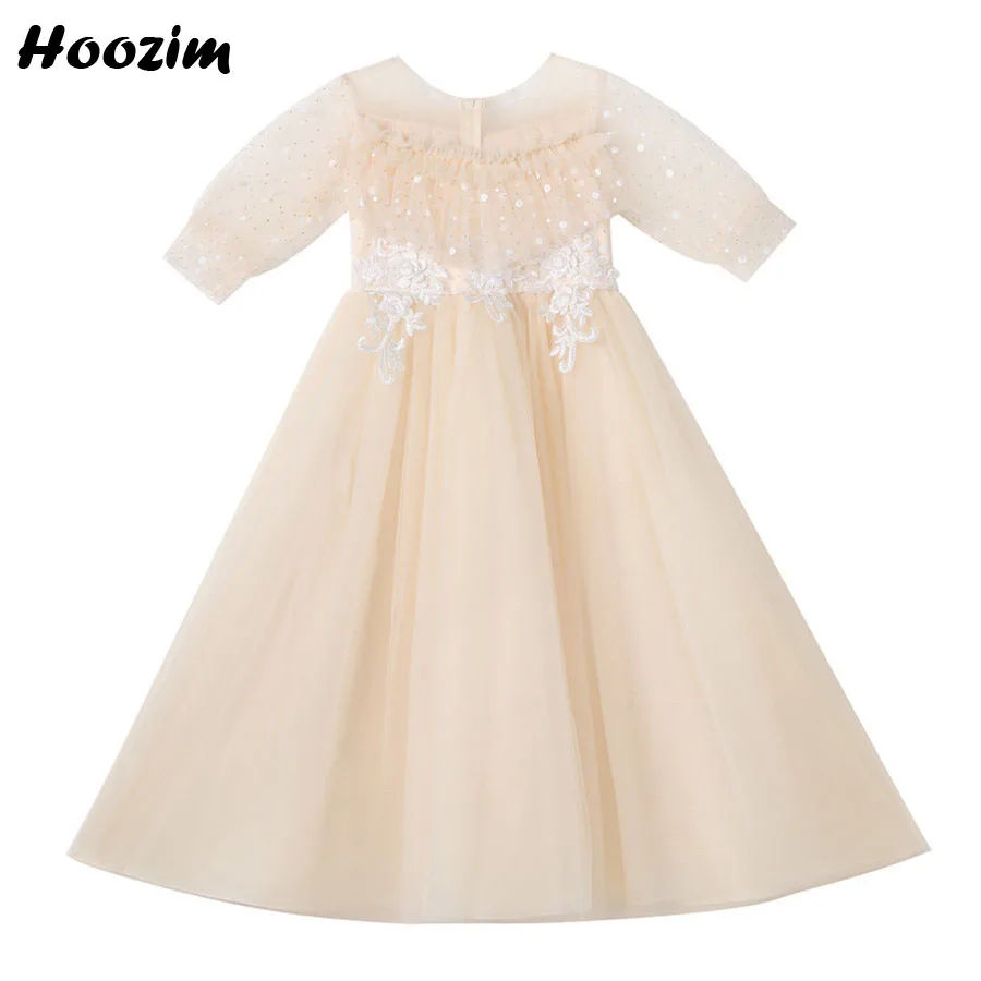 

White Tulle See Through Short Sleeve Gala And Wedding Ball Gown Girls 4 To 15 Year Elegant Prom And Evening Party Dress Teenager