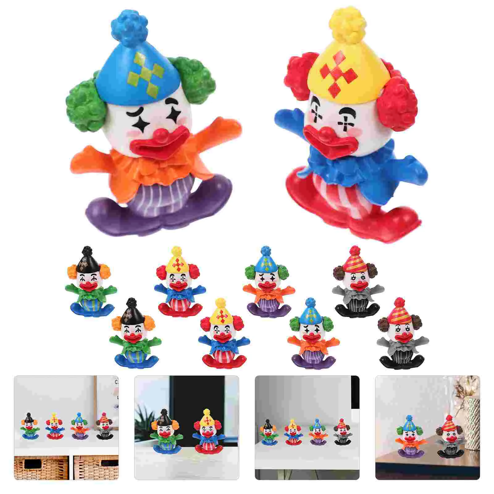 

12pcs Mini Clown Decorations Garden Decor Desktop Miniature Clown Ornaments