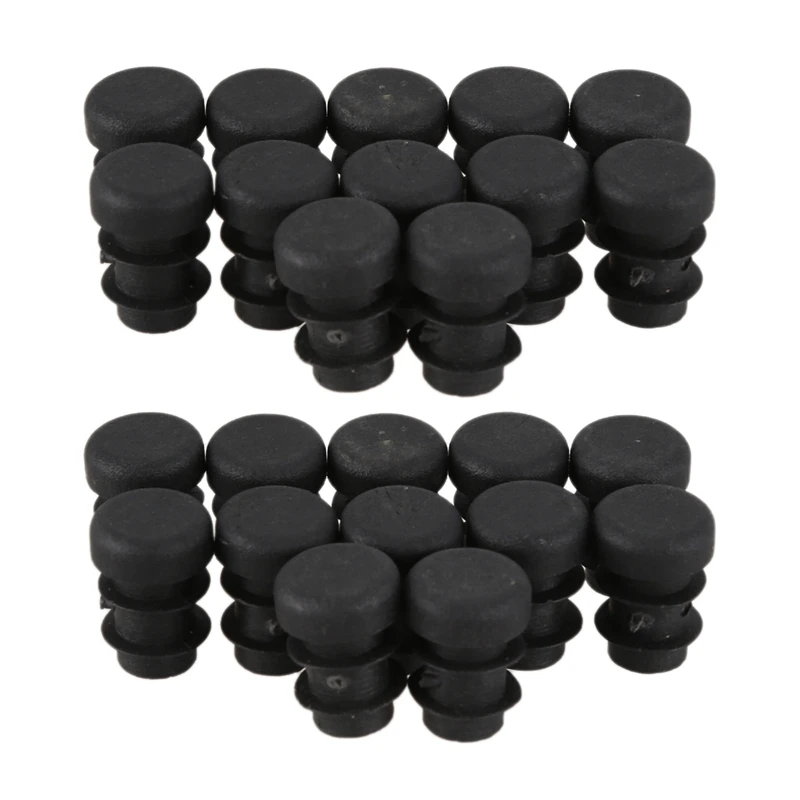 

Promotion! 24 Pcs Plastic 12Mm Pipe End Blanking Caps Bung Tube Insert Plug Round Black