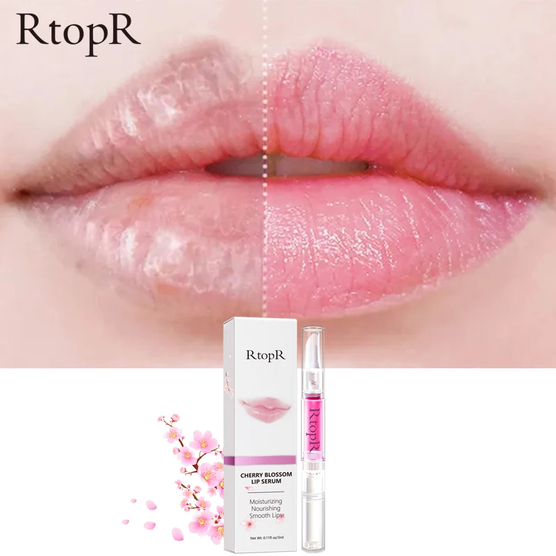 

Cherry Blossom Lip Serum Mask Dry Crack Peeling Repair Reduce Lip Fine Lines Essence Moisturizing Beauty Care 3ml