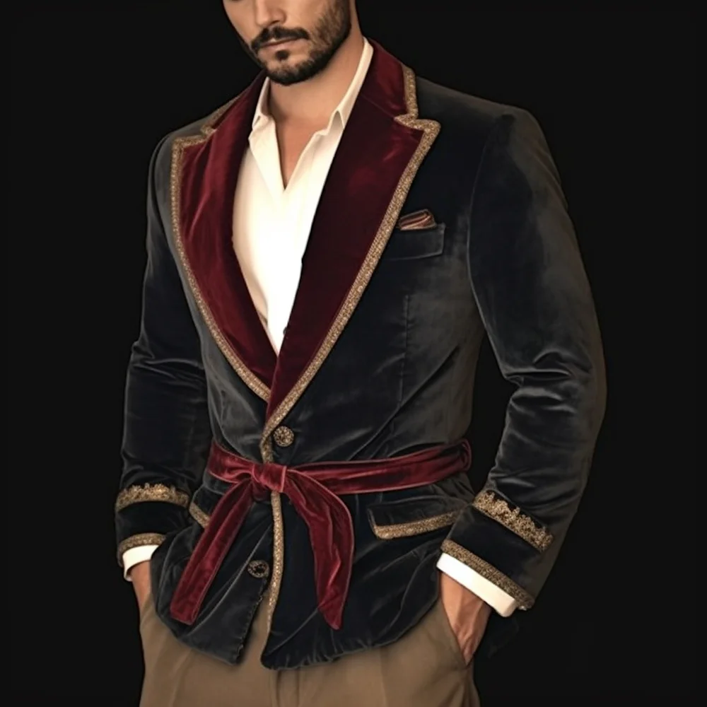 

Men's Vintage Velvet Smoking Jacket